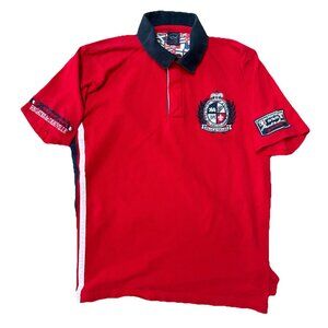Paul & Shark Yachting Polo Shirt Mens Medium Short Sleeve Red Blue
